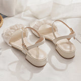 Nude Chunky Heel Sandals