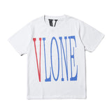 Vlone Summer Letter Printed Cotton round Neck Male and Female Couple Short Sleeve Tshirt