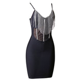 Women Bodycon Dress Summer Tassel Suspender Dress