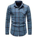 Mens Flannel Jacket Flannel Plaid Shirt Men's Coat Thickened Casual Shirt Men