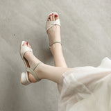 Nude Wide Fit Block Heels Sandals
