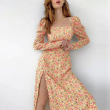 Nina Parker Dresses Long Sleeve Slit Dress Sweet Floral Dress