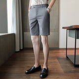Men Shorts Slim-Fit Solid Color Casual Shorts