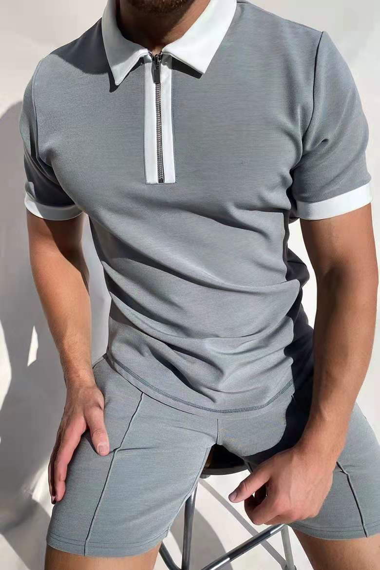 Polo Shirts Spring/Summer Polo Shirt Color Matching Men's T-shirt Top