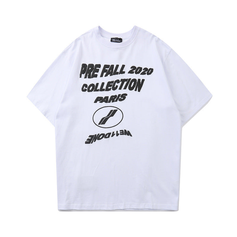 We11done T Shirt Letter Print Loose Casual Men and Women Short Sleeve