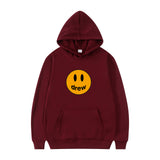 Smiley Face Hoodie Smiley Cartoon Printed Hoodie Men's Coat