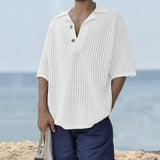 Polo Shirts Fashion Loose Knitted Sweater Summer Menswear