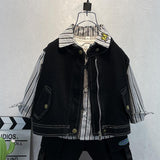 Toddler Boys Jackets Boys Autumn Clothing Suit Children's Shirt Cowboy Two-Piece Vest Set
