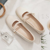 Nude Chunky Heel Mary Jane Shoes