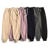 Man Fall Winter Outfis Winter Sports Drawstring Sweatpants Knitted plus Fluff Casual Pants