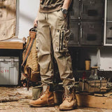 Men Cargo Pants Spring and Autumn Loose Cargo Pants Men
