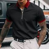 Polo Shirts Zipper Men's Polo Shirt T-shirt