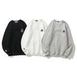 Shark Print Sweatshirts Winter Men and Women Shark Logo Print round-Neck Pullover