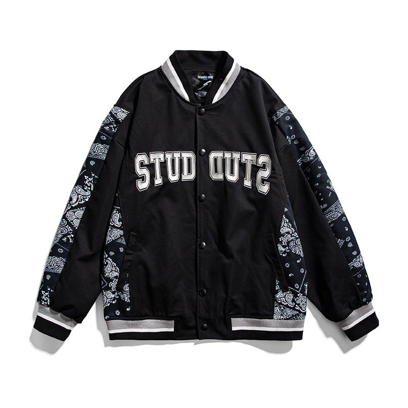 Letterman Jacket Outfit Senior Jackets Varsity Baseball Coat Stitching Letter Embroidery Casual Top