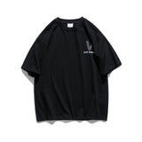 Men's T-shirt Short Sleeve T-shirt Men's Summer Trendy Hip Hop Letter V Laser Reflective Loose Half Sleeve