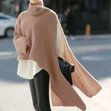 Preppy Aestitic Outfits Long Sleeve Turtleneck Sweater Knitted Suit