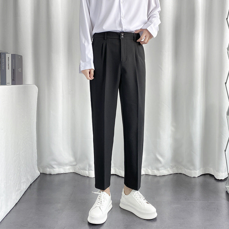 Men Suit Pants Men's Straight Trousers