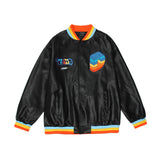 Letterman Jacket Outfit Senior Jackets Varsity Baseball Coat Rainbow PU Leather Coat Baseball Uniform
