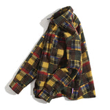 Man Fall Winter Outfis Winter Street Tide Brand Couple Wear Hip Hop Plaid Casual Shirt Jacket
