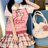 Pastel Gothic Lolita Harajuku Style Clothing Strawberry Big Ear Dog Sweater Vest