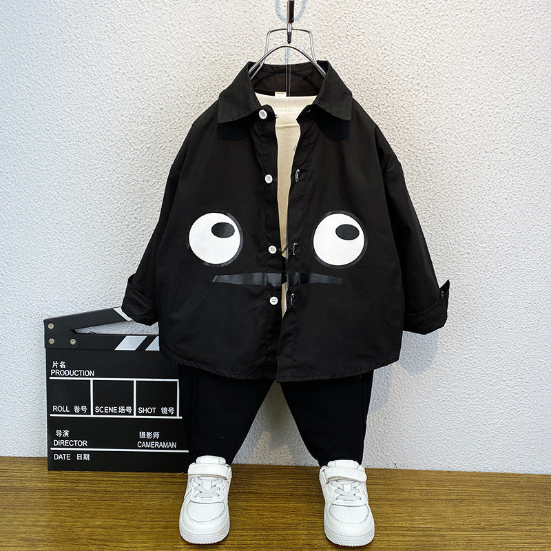 Toddler Boys Sweater Boys' White Shirt Spring Clothes for Children