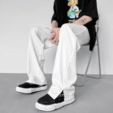 Men Suit Pants Men's Summer Straight Wide Casual Trousers