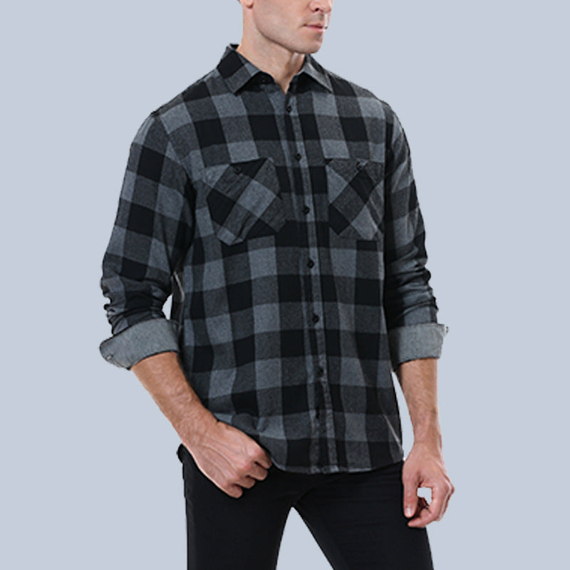 Mens Flannel Jacket Men's Shirt Flannel Brushed Thermal Shirt Shirt