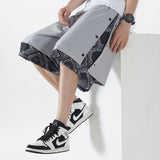 Men Shorts Fake Two-Piece Breasted plus-Sized Loose