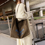 The Teacher Tote Idle Style Shoulder Bag Large Capacity Simple Leisure Bag Canvas Bag Artistic Fashion Women's Bag