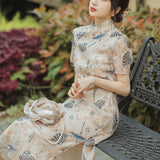 Women Cottagecore Dress Summer Vintage Printed Dress