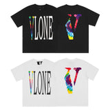 Vlone Printed Loose ShortSleeved Tshirt for Men and Women Summer