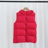 Women Winter Coats Puffer down Vest Winter Hooded down Vest Female Short Chic