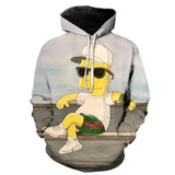 The Simpsons Hoodie 3D Digital Printing Youth Male Hooded Casual Pullover