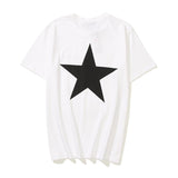 Kanye T Shirt Summer Hip Hop Five-Pointed Star Short Sleeve T-shirt Men and Women Loose Half T-shirt