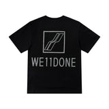 We11done T Shirt High Quality Wave Pattern Letter Print Loose Casual Men's and Women's round Neck Short Sleeve