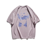 Summer Panda Printing Short-Sleeved T-shirt Men's Loose Fashion Brand round Neck Cotton Base Shirt All-Matching Men's Clothing