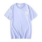 Yankees T Shirt Short Sleeve T-shirt Summer Loose Unisex Wear Couple