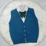 Gothic Lolita Harajuku Style Clothing Qiule Knitted Cardigan Solid Color Vest Thin