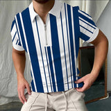 Polo Shirts Spring/Summer Color Matching Men's Polo Shirt Top