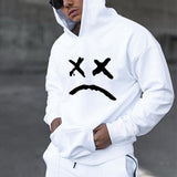 Smiley Face Hoodie Autumn and Winter Leisure plus Size Men's Sweater Smiley Face Print