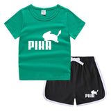 Children Pokemon Pikachu Tshirts & Shorts Casual Sports Sweat-Absorbent Suit Neutral