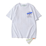 Off White Ow Cotton Unisex Fashionable Tshirt Casual Arrow Print Owt