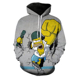 The Simpsons Hoodie 3D Digital Printing Youth Male Hooded Casual Pullover