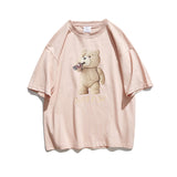 Men's T-shirt Summer Cartoon Printed Short-Sleeved T-shirt Men's Loose Half-Sleeve Pure Cotton round Neck T