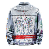 Spray Painted Jacket Trending Graffiti Denim Jacket Casual Jacket