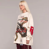 Rrr123 Sweatshirt Python Puff Print round Neck
