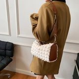The Teacher Tote Underarm Bag Retro Trendy Shoulder Crossbody Women Bag Pleated Small Square Bag
