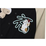 Letterman Jacket Outfit Senior Jackets Varsity Baseball Coat Cartoon Baseball Uniform Jacket Top