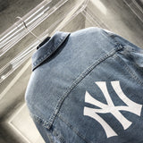 Yankees Retro Lapels Loose-Fitting Denim Clothes Fashion Coat