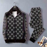 Men's Athletic Tracksuit Men's Sports and Leisure Suit Men's Autumn Pants and Zipper Jacket